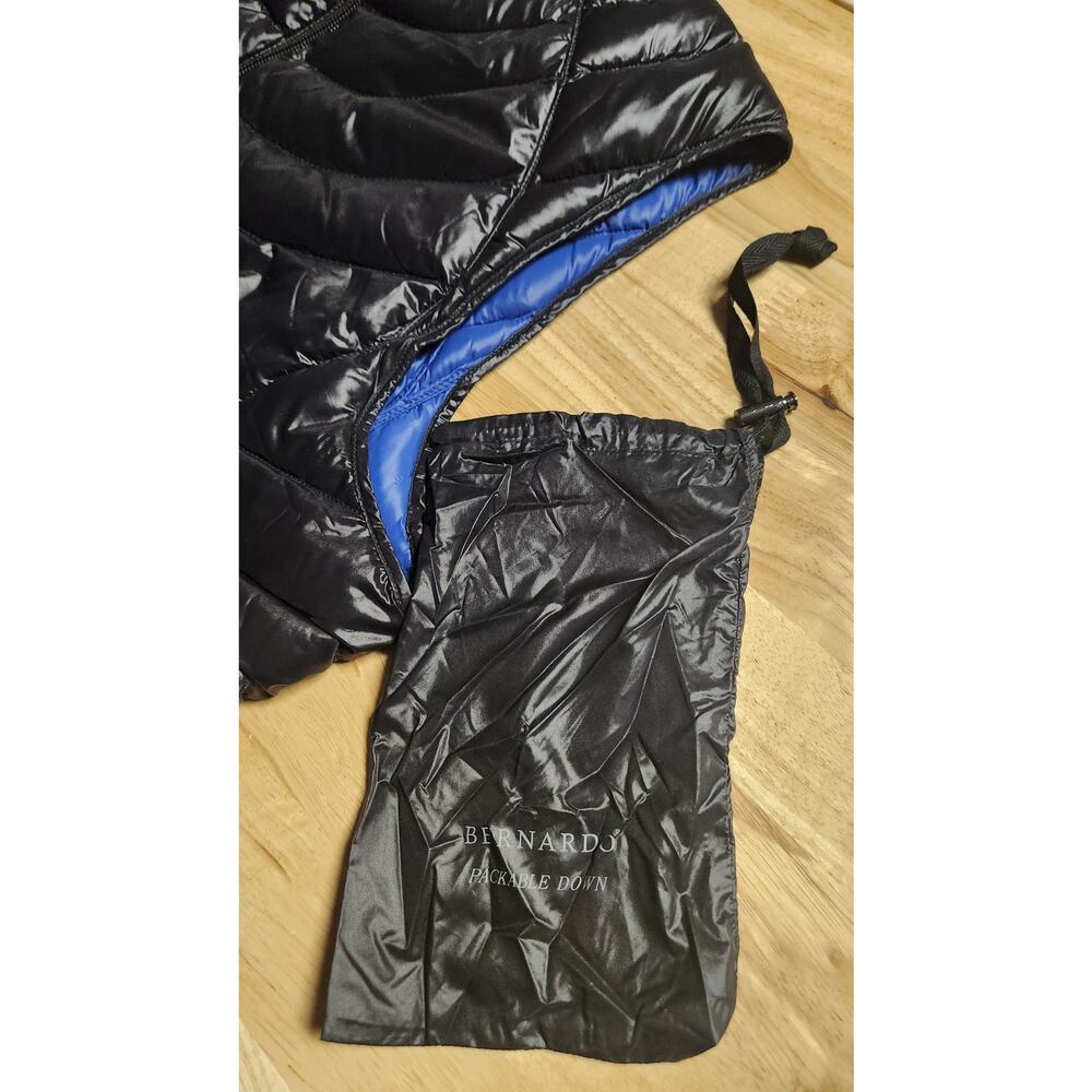 Bernardo Goose Down Puffer Black Packable Vest w/ Travel Pouch Women XL NWOT - Picture 4 of 9